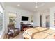 Spacious bedroom with a piano, TV, and cozy seating area by the window at 510 Poindexter Dr, Charlotte, NC 28209