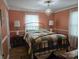 Bedroom featuring an ornate chandelier and a decorative quilt at 526 Arlington Ave, Albemarle, NC 28001