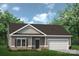 Charming one-story home with a covered porch, attached garage, and beautiful landscaping at 6215 Honor Ave, Midland, NC 28107