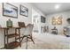 Cozy home office features a built-in desk and a modern chair at 7144 Hodges Meadow Ln, Charlotte, NC 28213