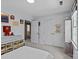 Quaint bedroom with built-in shelves, closet, and muted wall color at 9607 Stoney Hill Ln, Charlotte, NC 28277