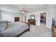 Main bedroom featuring a walk-in closet, with ceiling fan and lots of natural light at 1018 Hinson Forest Rd, Monroe, NC 28110