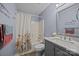 Well-maintained bathroom featuring a shower-tub combo and sleek vanity with ample counter space at 117 Heath Ln, Mooresville, NC 28117