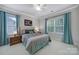 Serene bedroom with a queen-size bed, soft blue curtains, and a large window offering ample natural light at 141 Forsythia Ln, Tega Cay, SC 29708