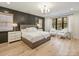 Main bedroom features wood floors, accent wall, and two white chairs near a window at 1523 Saint George St, Charlotte, NC 28205