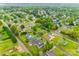 A bird's eye view showcases a charming home nestled on a verdant lot with other well-kept residences nearby at 1545 Wimbleton Woods Dr, Fort Mill, SC 29708