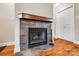 Close up of the fireplace which features a stone surround at 1545 Wimbleton Woods Dr, Fort Mill, SC 29708