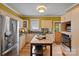 Modern kitchen with stainless steel appliances, center island, and ample cabinet space at 1801 Wilmore Dr, Charlotte, NC 28203