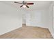 Bedroom with neutral carpeting and paint, with bright white trim, ceiling fan at 1828 Aston Mill Pl, Charlotte, NC 28273