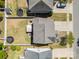 Aerial view showcasing the backyard with trampoline, patio with a gazebo, and the layout of the property and surrounding neighborhood at 190 Silverspring Pl, Mooresville, NC 28117