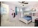 This bedroom features a bunk bed with carpeted floor and ceiling fan at 190 Silverspring Pl, Mooresville, NC 28117