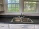 Kitchen sink featuring a double basin and a window view of the greenery outside at 211 W 2Nd St, Kershaw, SC 29067
