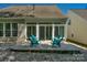 A patio area with seating connects to the house, overlooking a gravel yard at 2136 Ashley River Rd, Waxhaw, NC 28173