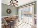 Dining area with sliding glass doors and views of the backyard pool at 2532 Annecy Dr, Matthews, NC 28105