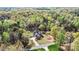 Aerial view of house surrounded by lush trees and featuring a pool at 3207 Oak Ridge Cir, Lincolnton, NC 28092