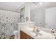Bathroom featuring vanity with mirror, shower with curtain, and neutral colors at 3790 Lynnview Ct, Maiden, NC 28650