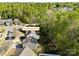 Aerial view of home showing solar panels already paid for, situated within a residential neighborhood at 428 Winecoff Woods Nw Dr, Concord, NC 28027