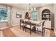 Elegant dining room with hardwood floors, stylish chandelier, and ample seating at 700 Cooper Dr, Charlotte, NC 28210