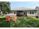 View of backyard with a patio and umbrella and seating for lounging at 7515 Shadowstone Dr, Charlotte, NC 28270