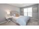 Bright bedroom featuring a comfortable bed, side table with lamp, and natural light from the window at 7515 Shadowstone Dr, Charlotte, NC 28270