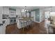 Modern kitchen boasts stainless steel appliances, white cabinets, and an island with seating at 106 N Turner Ave, Charlotte, NC 28216