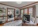 A view from home office into the living room, with beautiful wood trim at 1176 Fawn Ridge Nw Rd, Concord, NC 28027
