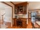 Home office nook includes built-in shelving and a small workspace with wooden details at 1176 Fawn Ridge Nw Rd, Concord, NC 28027