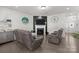 Comfortable living room with a fireplace, stylish decor, and hardwood floors at 1245 Pebble Grove Dr, Clover, SC 29710