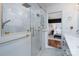 Bathroom featuring a glass shower and a view of the main bedroom at 2066 Marquesas Ave, Fort Mill, SC 29708