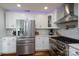 Modern kitchen featuring stainless steel appliances, white cabinets, and ample counter space at 2066 Marquesas Ave, Fort Mill, SC 29708
