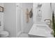 Bright bathroom showcasing a walk-in shower, white vanity, and modern fixtures at 210 N Church St # 3507, Charlotte, NC 28202