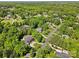 Aerial view of neighborhood showcasing lush tree coverage, multiple homes, and beautiful landscapes at 5001 Oxfordshire Rd, Waxhaw, NC 28173