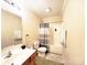 Clean bathroom with a shower/tub combo, neutral color scheme, and well-maintained fixtures at 7928 Ponderosa Pine Ln, Charlotte, NC 28215