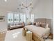 Sun-filled bedroom features a sitting area, hardwood floors and stylish furnishings at 8805 Wingard Dr, Waxhaw, NC 28173