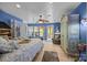 Spacious bedroom features a ceiling fan, windows, and a door to the backyard at 10308 Garrett Grigg Rd, Charlotte, NC 28262
