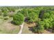 An aerial view of the property showing the tree coverage of the home and surrounding area at 1099 S Potter Rd, Lancaster, SC 29720