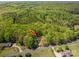 An aerial view of a house nestled in lush greenery with a long driveway and mature trees at 1478 Smith Farm Rd, Lincolnton, NC 28092
