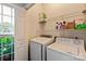 Bright laundry room with shelving, a window and a washer and dryer at 1518 Sylvia Ct, Charlotte, NC 28205