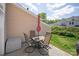 Cozy patio area featuring an outdoor dining set, ideal for relaxing and enjoying outdoor meals at 1518 Sylvia Ct, Charlotte, NC 28205