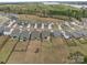 Expansive aerial shot displaying the layout of homes with fenced backyards in a well-designed community at 224 Old Harbor Dr, Mount Gilead, NC 27306