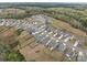 Wide aerial view of a residential community with manicured lawns and tree-lined streets, perfect for families at 224 Old Harbor Dr, Mount Gilead, NC 27306