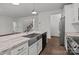 Gourmet kitchen with modern island, stainless steel appliances, and ample counter space at 224 Old Harbor Dr, Mount Gilead, NC 27306