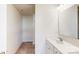 Bathroom featuring a tile floor, modern vanity, and large mirror at 2792 Yeager Nw Dr, Concord, NC 28027