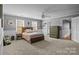 Spacious bedroom with neutral walls and carpeting and a ceiling fan at 405 Downing Dr, Kings Mountain, NC 28086