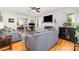 View of the living room highlighting hardwood floors, comfortable seating and an open floor plan at 608 Grace St, Shelby, NC 28150