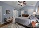 Comfortable main bedroom featuring neutral colors, natural light, and an en-suite bathroom at 801 Celbridge Ct, Charlotte, NC 28270