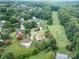 An aerial view of a residential neighborhood with mature trees, golf course and lake at 9427 Bethesda Ct, Matthews, NC 28104