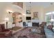 Spacious living room with fireplace, hardwood floors, and vaulted ceilings at 104 Hallmark Xing, Rock Hill, SC 29732