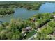 Aerial view of the property's location on the lake with a large wooded area at 1395 Roundstone Rd, Sherrills Ford, NC 28673