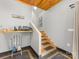 Staircase with wood treads leading to upper level at 1395 Roundstone Rd, Sherrills Ford, NC 28673